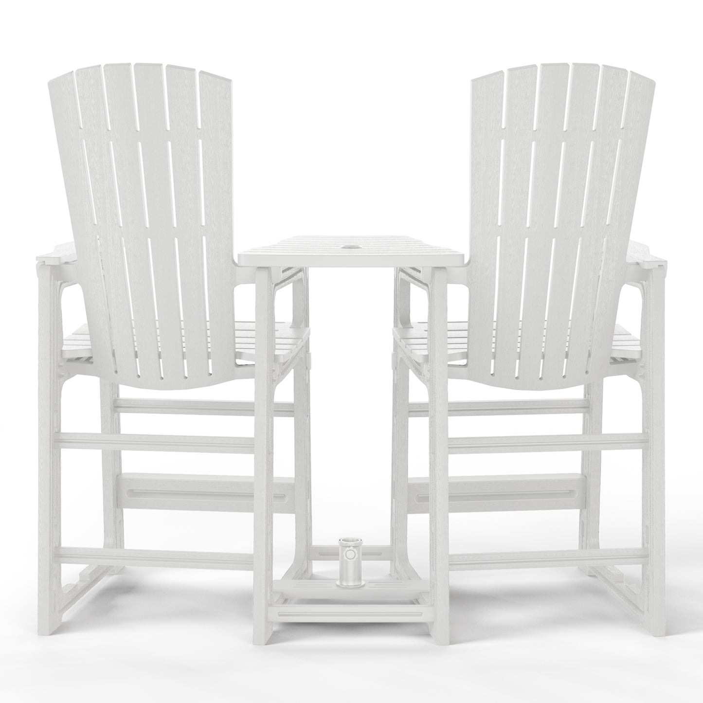 Snap’n Lock Adirondack Balcony Two-Chair Set with Connecting Wedge Table (No Tools or Hardware Required) Seahawk Designs Patio Chairs