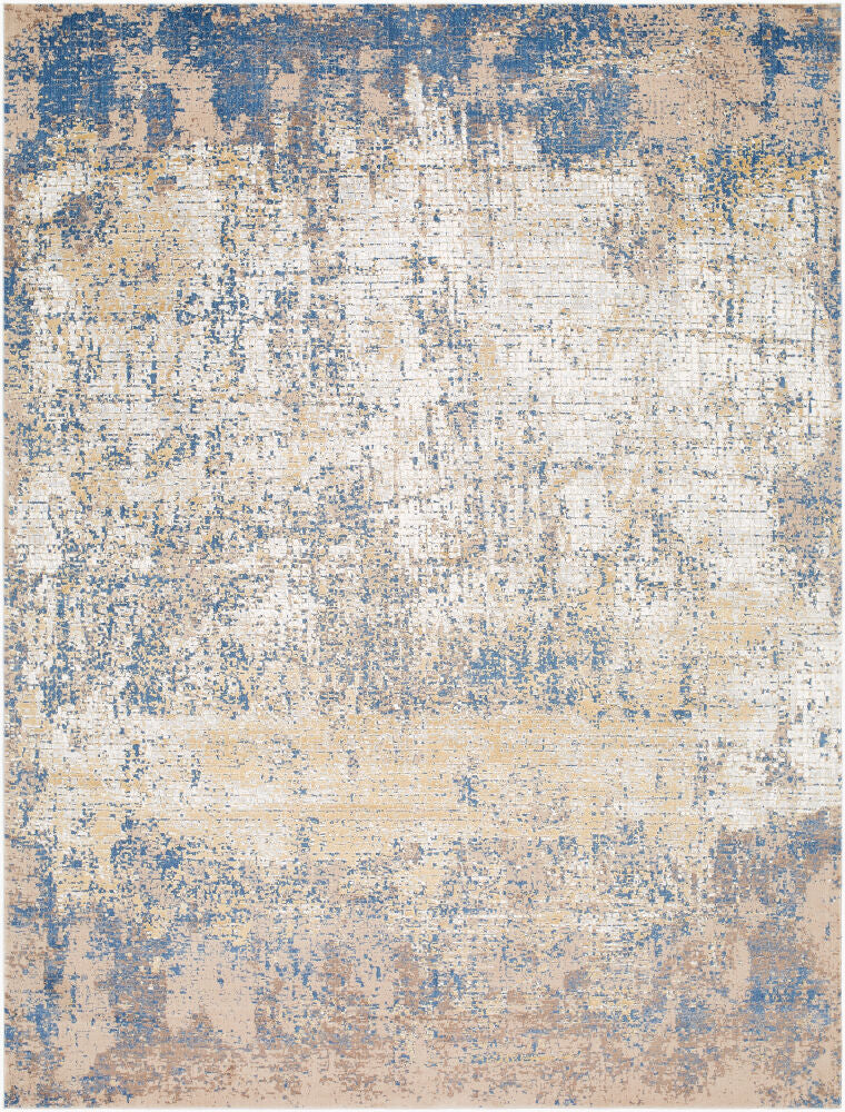 Aisha Machine Woven Rug — Light Blue/Medium Brown