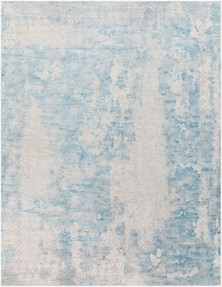 Aisha Machine Woven Rug — Gray/Light Blue