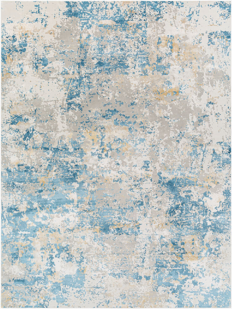 Aisha Machine Woven Rug — Light Blue/Light Gray