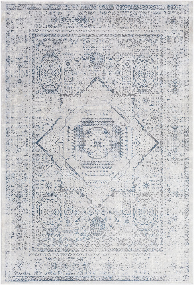 Aisha Machine Woven Rug — Charcoal/Dark Blue