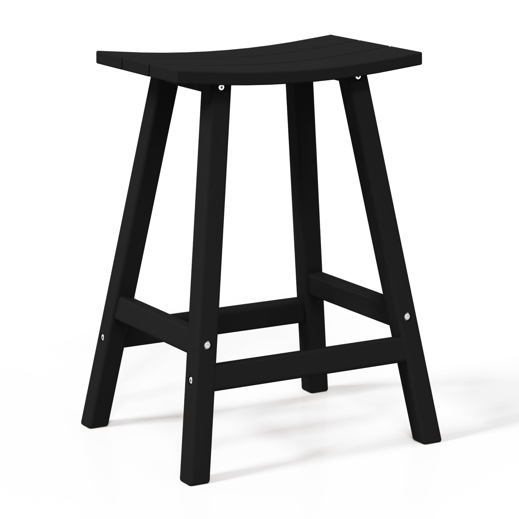 Stockholm All-Weather Outdoor Saddle Counter Stool (24" Height) Black Seahawk Designs Patio Bar & Counter Stools