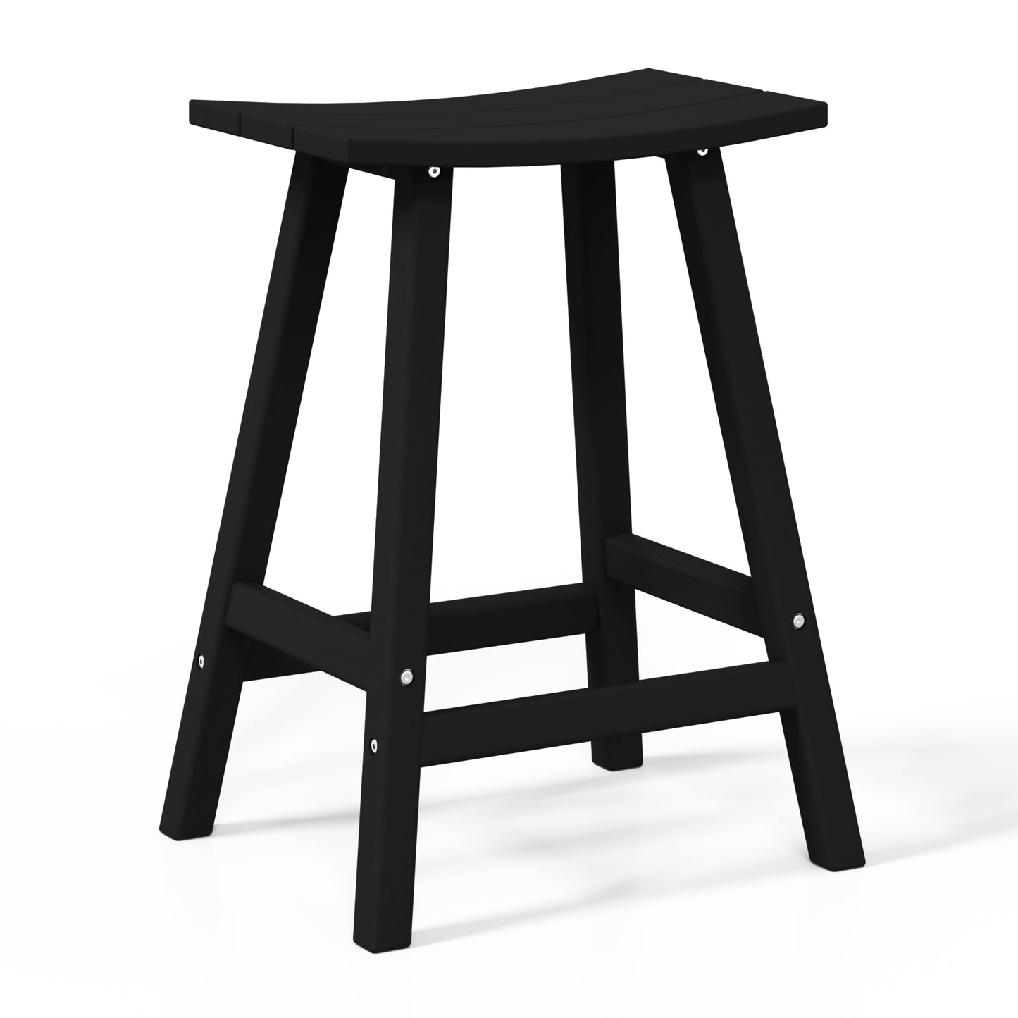 Stockholm All-Weather Outdoor Saddle Counter Stool (24" Height) Black Seahawk Designs Patio Bar & Counter Stools