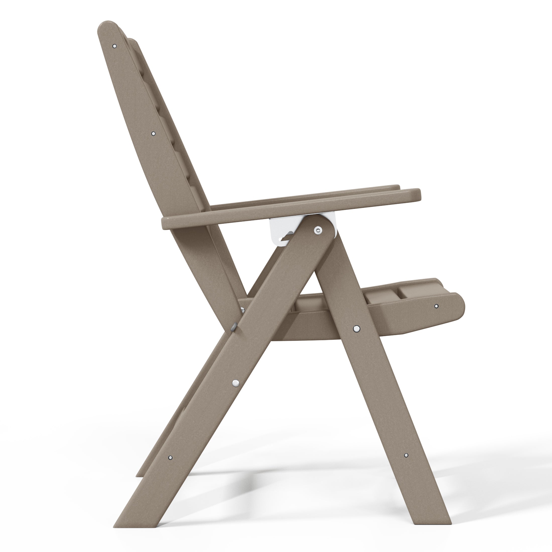 Aarhus All-Weather Outdoor Patio Folding Tall Back Dining Chair (38" High) Weathered Wood Seahawk Designs Patio Dining Chairs