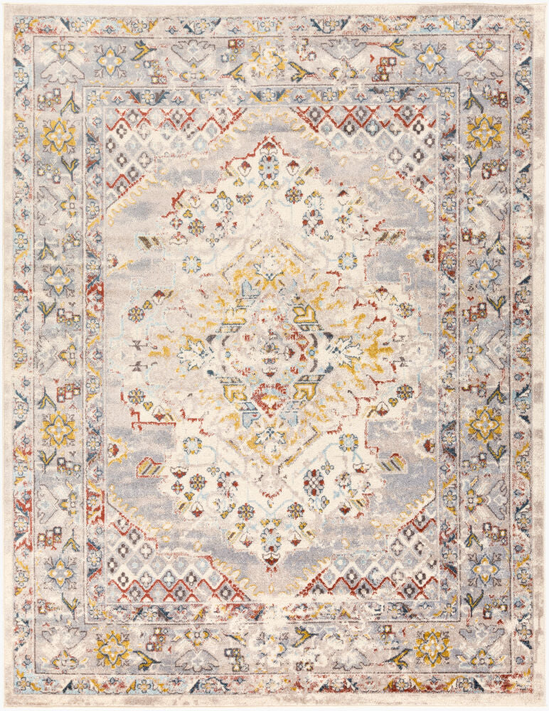 Ankara Machine Woven Rug — Charcoal/Cream