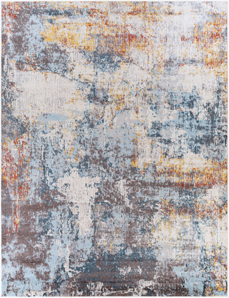 Ankara Machine Woven Rug — Charcoal/Dark Blue
