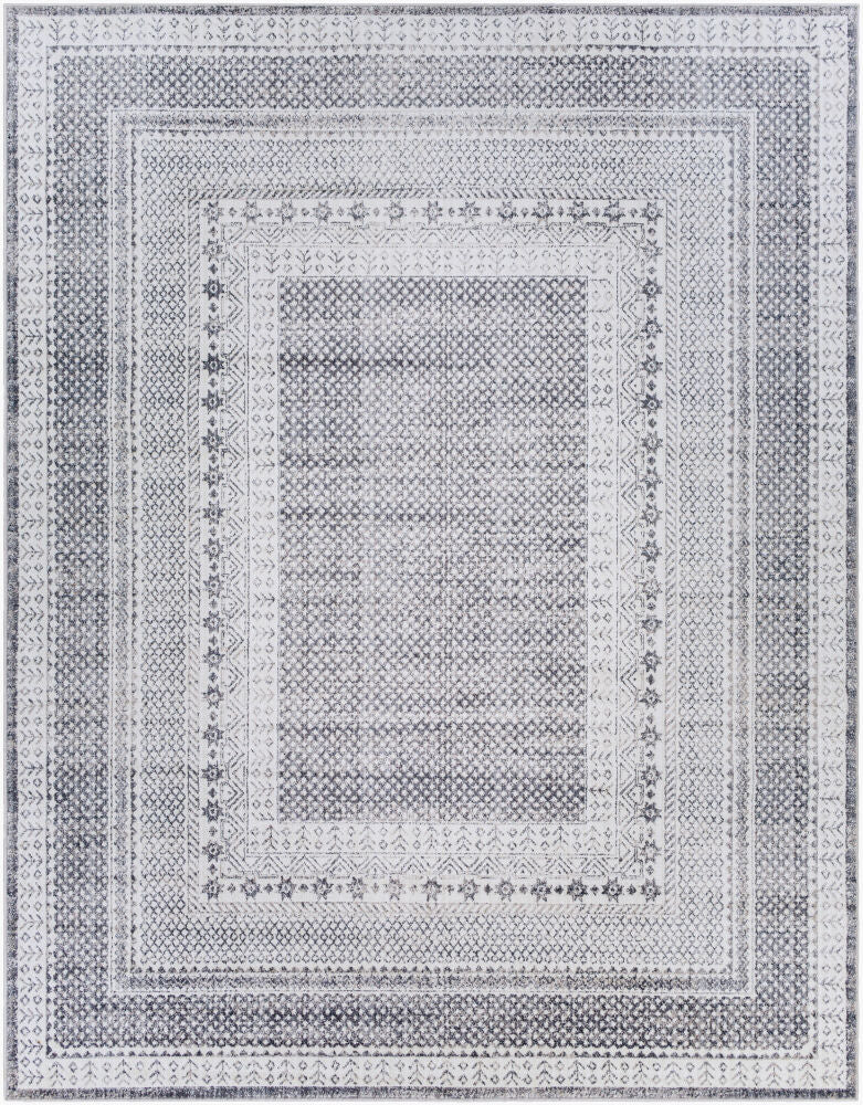 Alice Machine Woven Rug — Charcoal/Cream