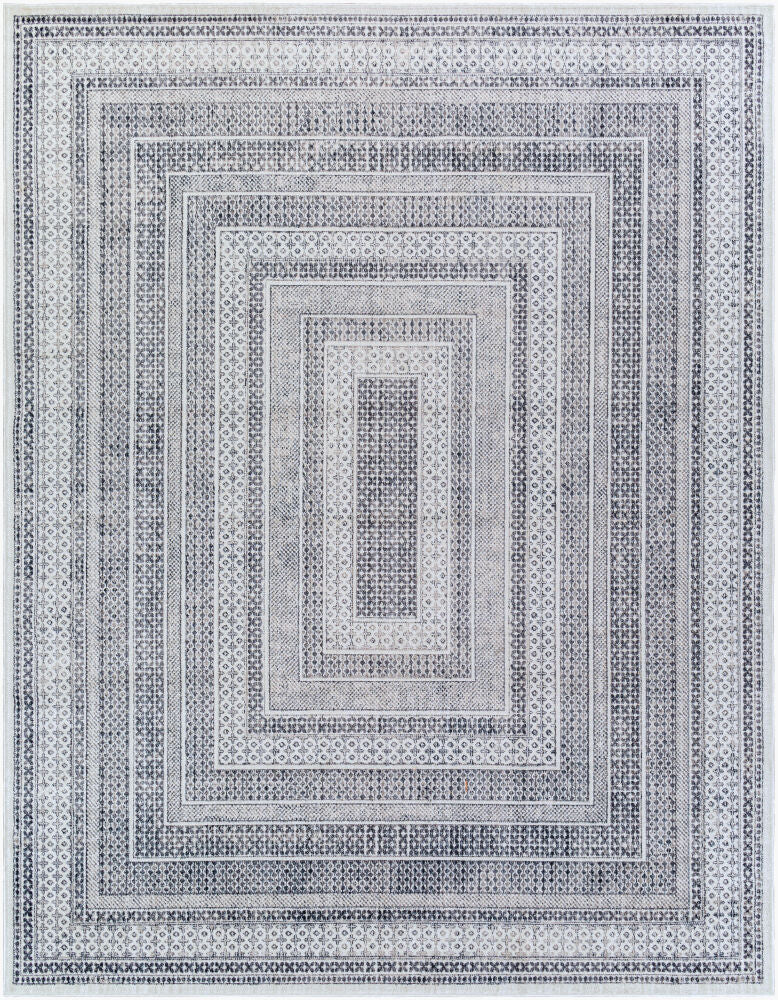 Alice Machine Woven Rug — Charcoal/Cream