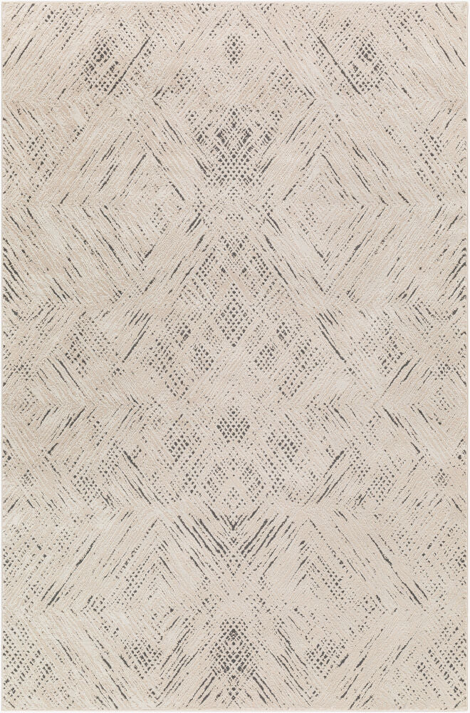 Alder Machine Woven Rug — Black/Ivory