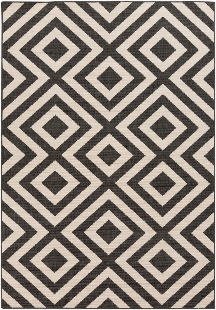 Alfresco Machine Woven Rug — Beige/Black Livabliss Area Rug