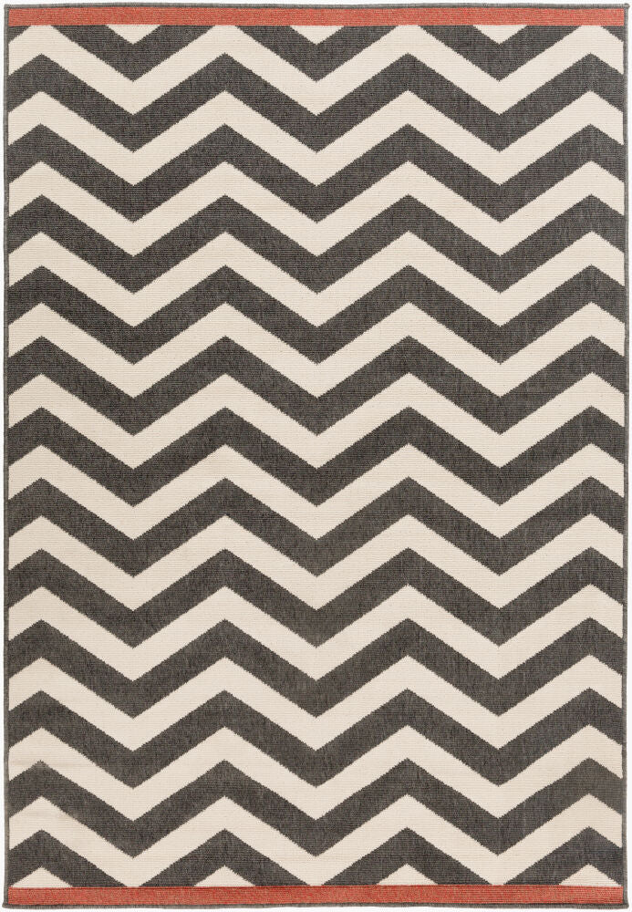 Alfresco Machine Woven Rug — Beige/Black Livabliss Area Rug