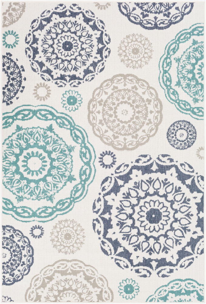 Alfresco Machine Woven Rug — Navy/Taupe Livabliss Runner Rug