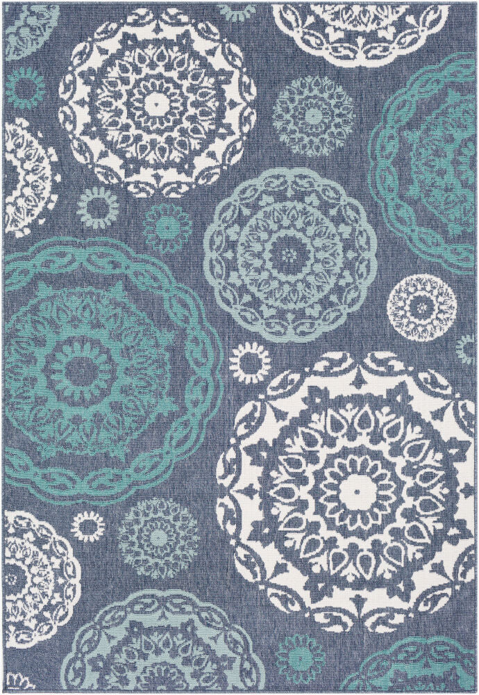Alfresco Machine Woven Rug — Navy/Pale Blue