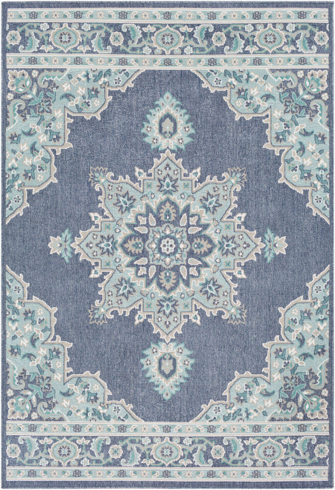 Alfresco Machine Woven Rug — Navy/Pale Blue