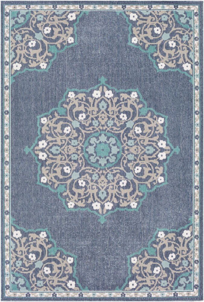 Alfresco Machine Woven Rug — Navy/Pale Blue