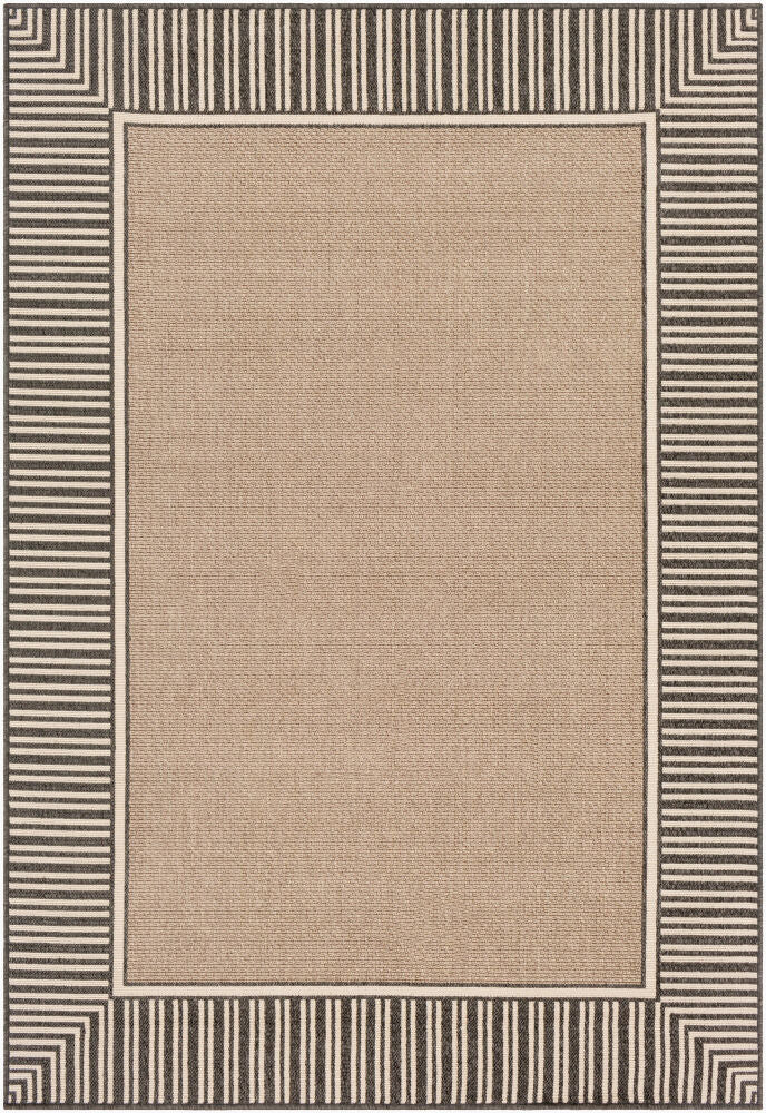 Alfresco Machine Woven Rug — Beige/Black Livabliss Area Rug