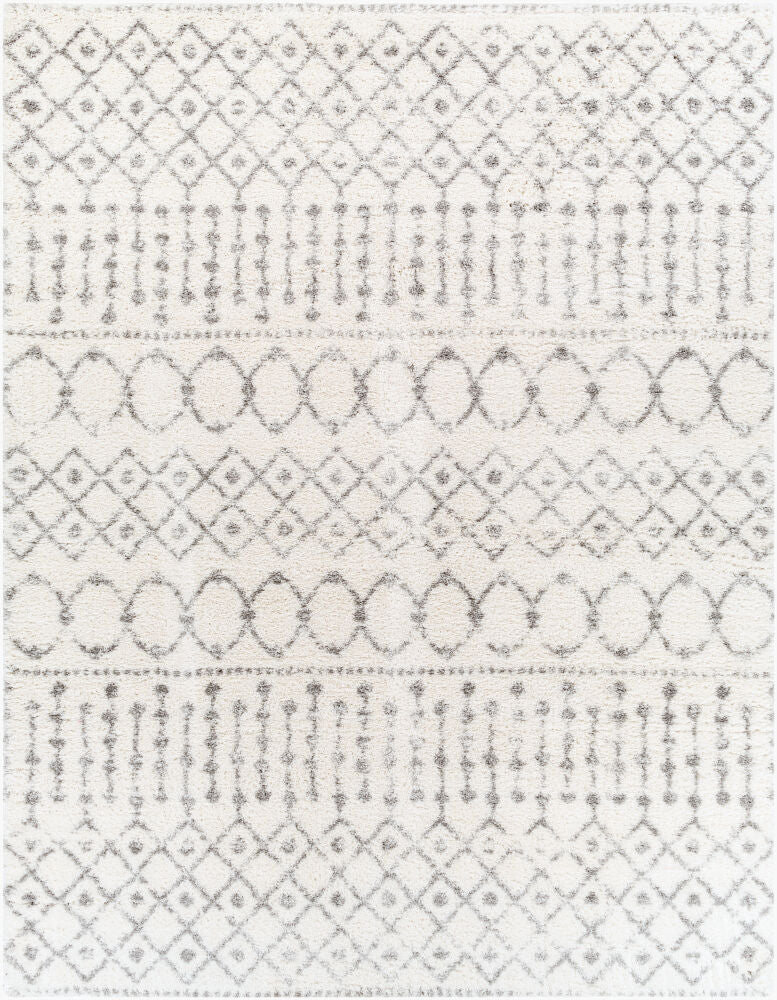 Aliyah Shag Machine Woven Rug — Cream/Gray
