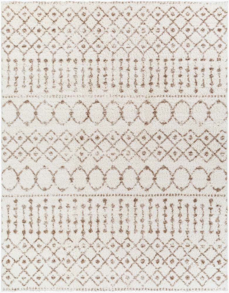 Aliyah Shag Machine Woven Rug — Cream/Tan
