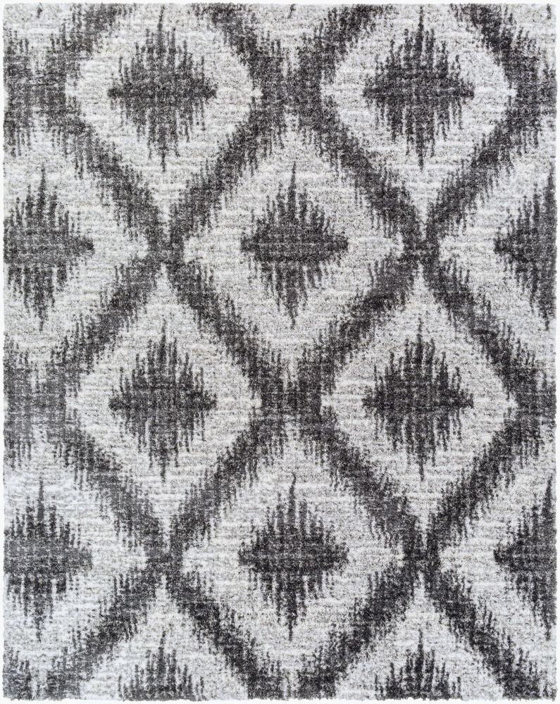 Aliyah Shag Machine Woven Rug — Charcoal/Cream