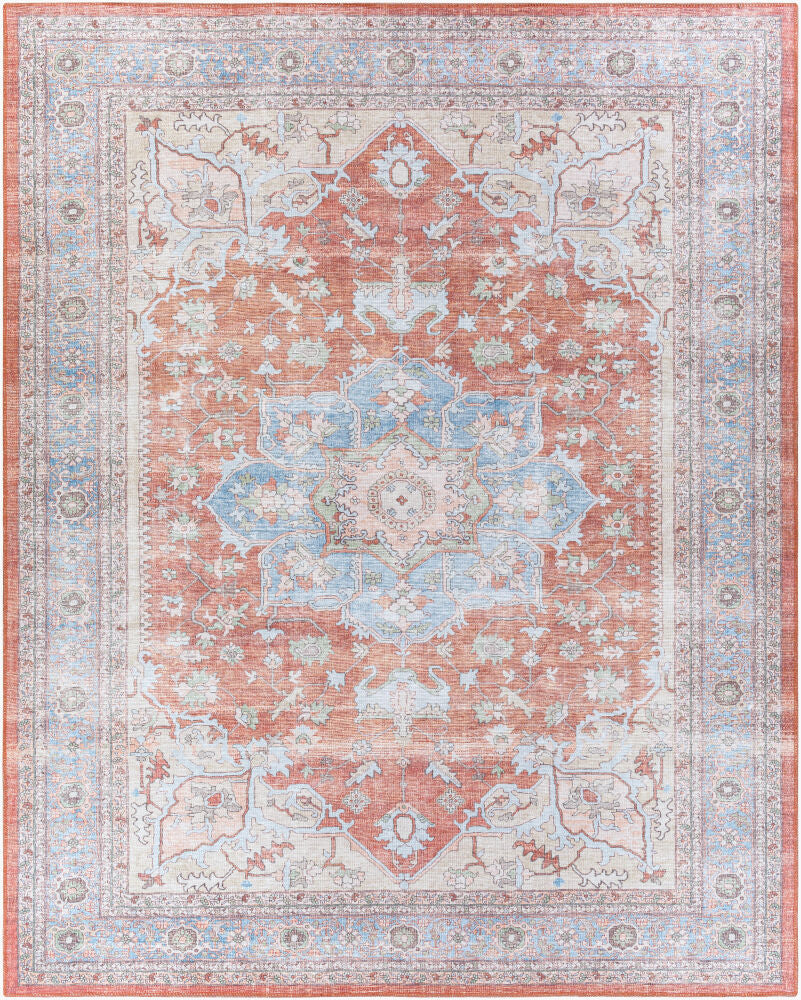 Alanya Machine Woven Rug — Brown/Dark Blue