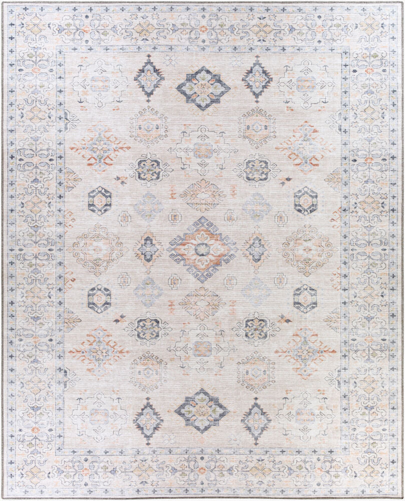 Alanya Machine Woven Rug — Beige/Dark Blue