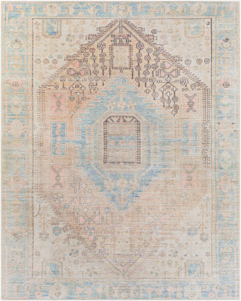 Alanya Machine Woven Rug — Coral/Denim