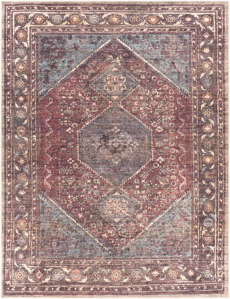 Amelie Machine Woven Rug — Beige/Dark Green