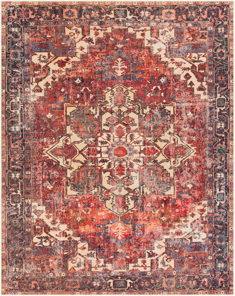 Amelie Machine Woven Rug — Beige/Dark Green