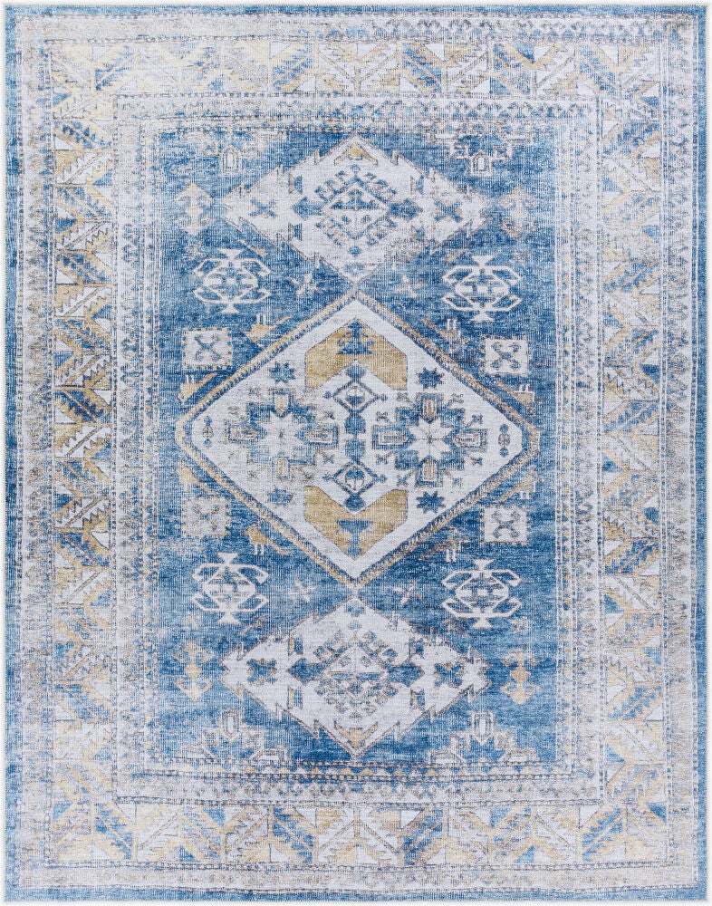 Amelie Machine Woven Rug — Blue/Dark Blue