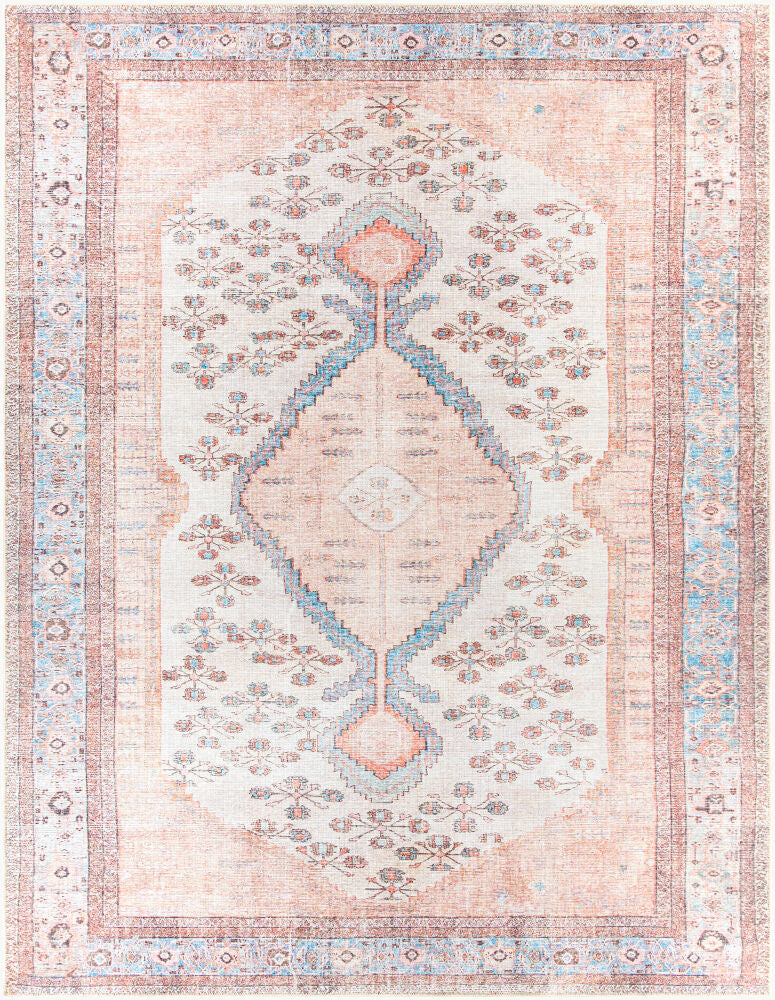 Amelie Machine Woven Rug — Aqua/Black