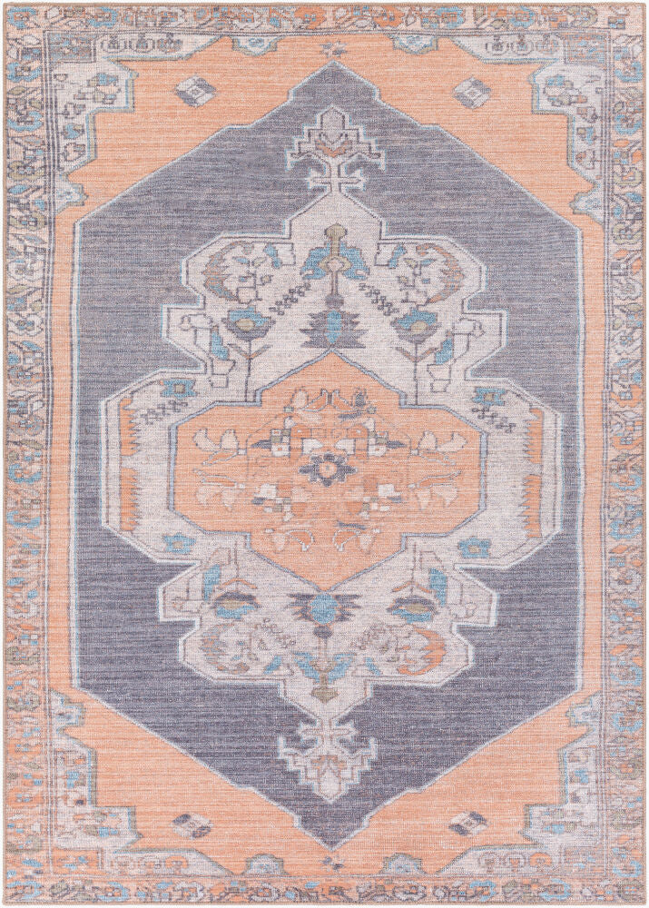 Amelie Machine Woven Rug — Blue/Brown Livabliss Runner Rug