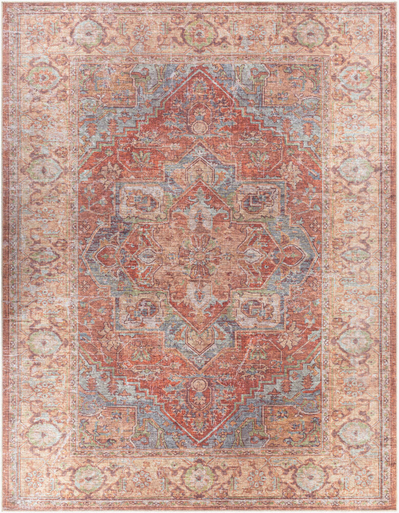 Amelie Machine Woven Rug — Brown/Burnt Orange
