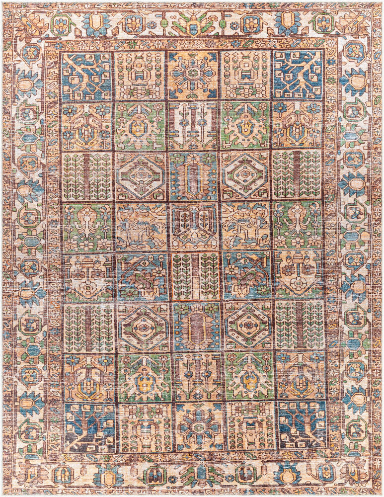 Amelie Machine Woven Rug — Brown/Dark Blue