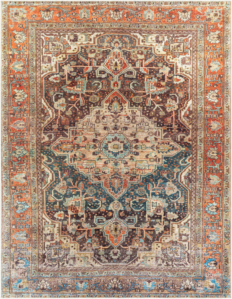 Amelie Machine Woven Rug — Blue/Charcoal Livabliss Area Rug