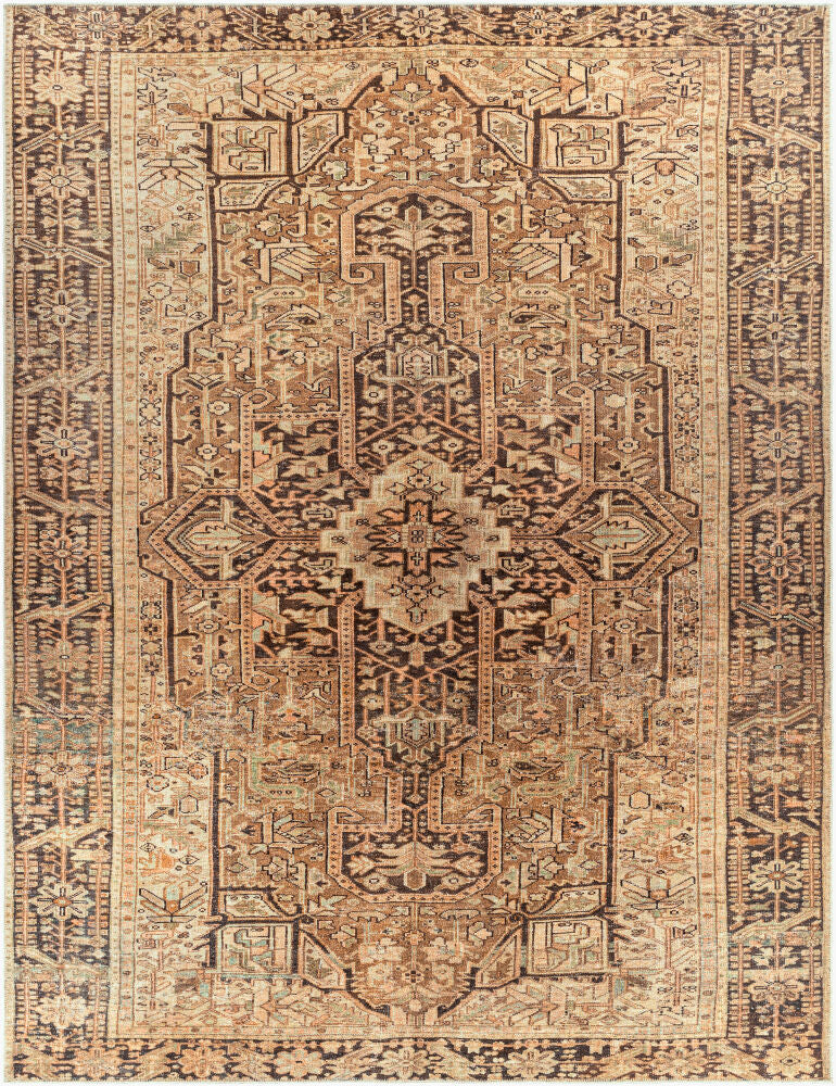 Amelie Machine Woven Rug — Brown/Mustard Livabliss Area Rug