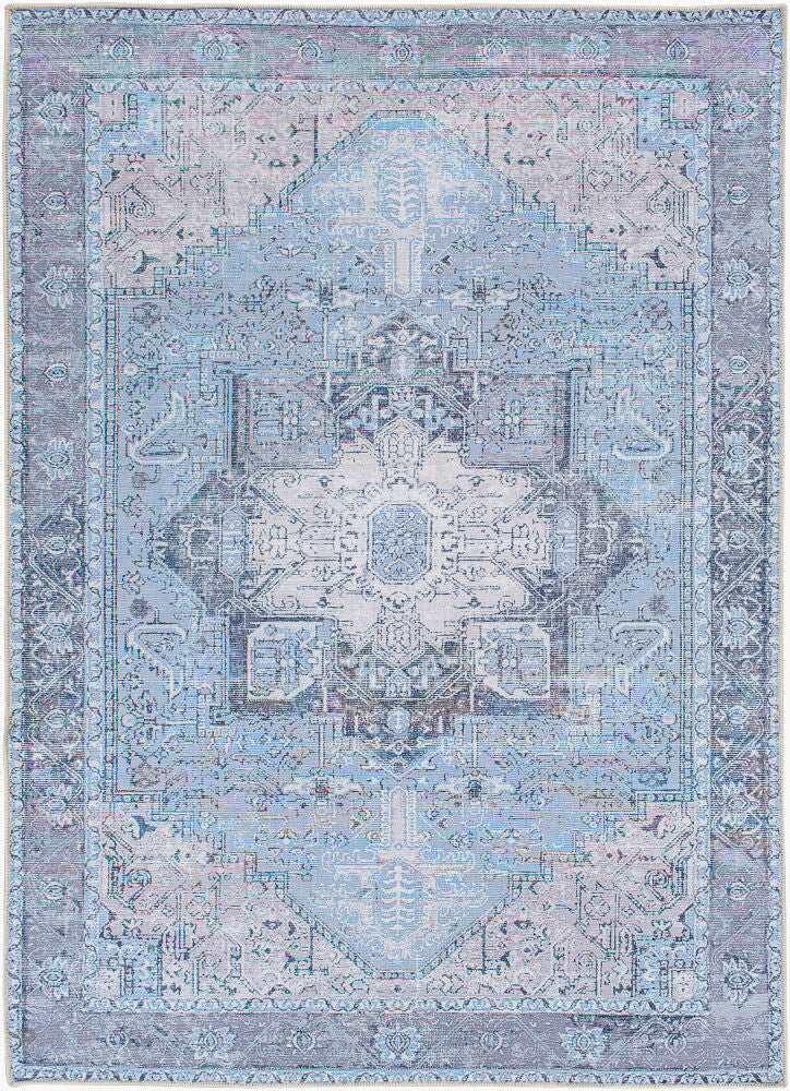 Amelie Machine Woven Rug — Denim/Lavender Livabliss Runner Rug
