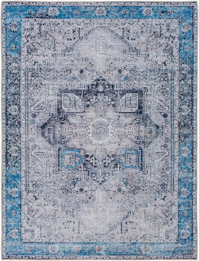 Amelie Machine Woven Rug — Blue/Denim