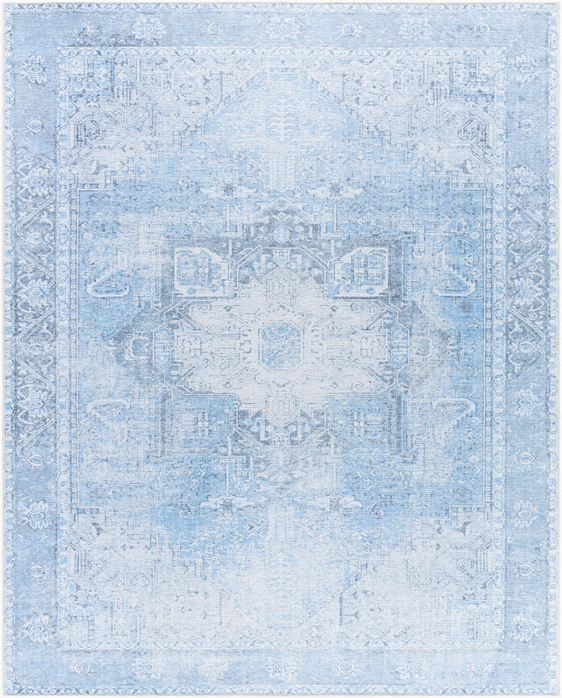 Amelie Machine Woven Rug — Denim/Ice Blue Livabliss Runner Rug