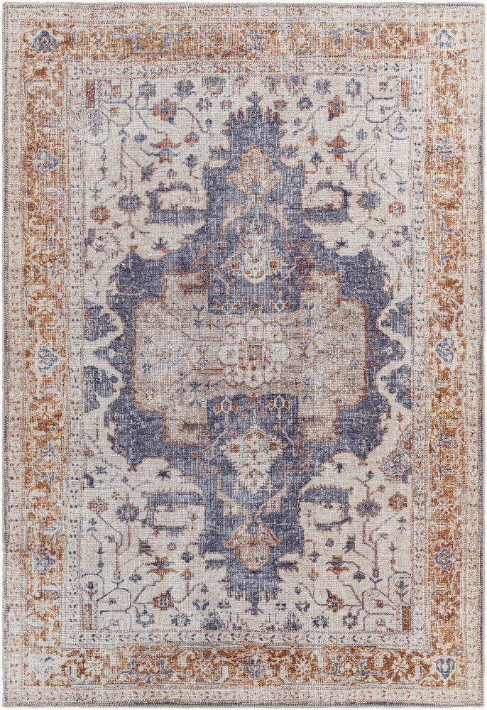 Amelie Machine Woven Rug — Brown/Lavender Livabliss Area Rug