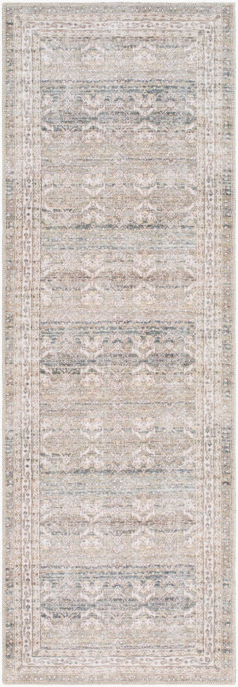 Amelie Machine Woven Rug — Cream/Dark Green Livabliss Area Rug