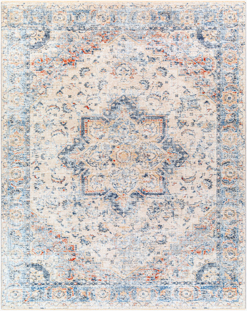 Amore Machine Woven Rug — Cream/Denim Livabliss Runner Rug