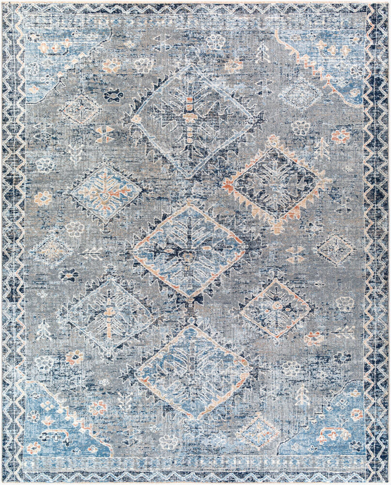 Amore Machine Woven Rug — Cream/Denim Livabliss Area Rug