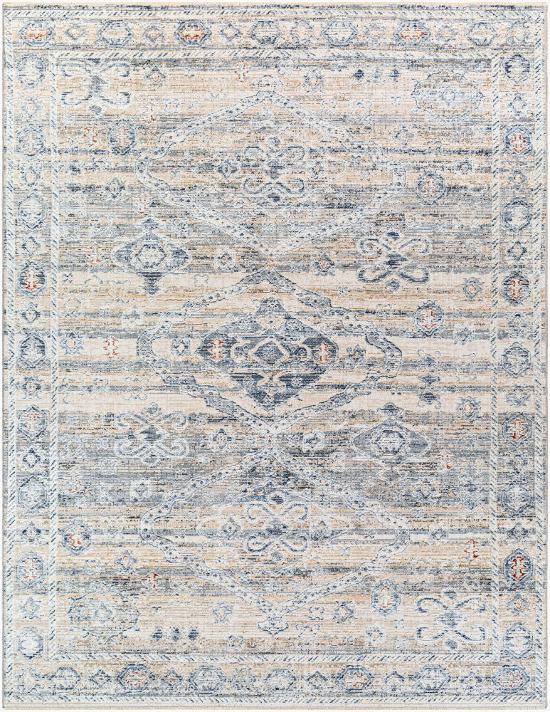Amore Machine Woven Rug — Cream/Denim Livabliss Area Rug