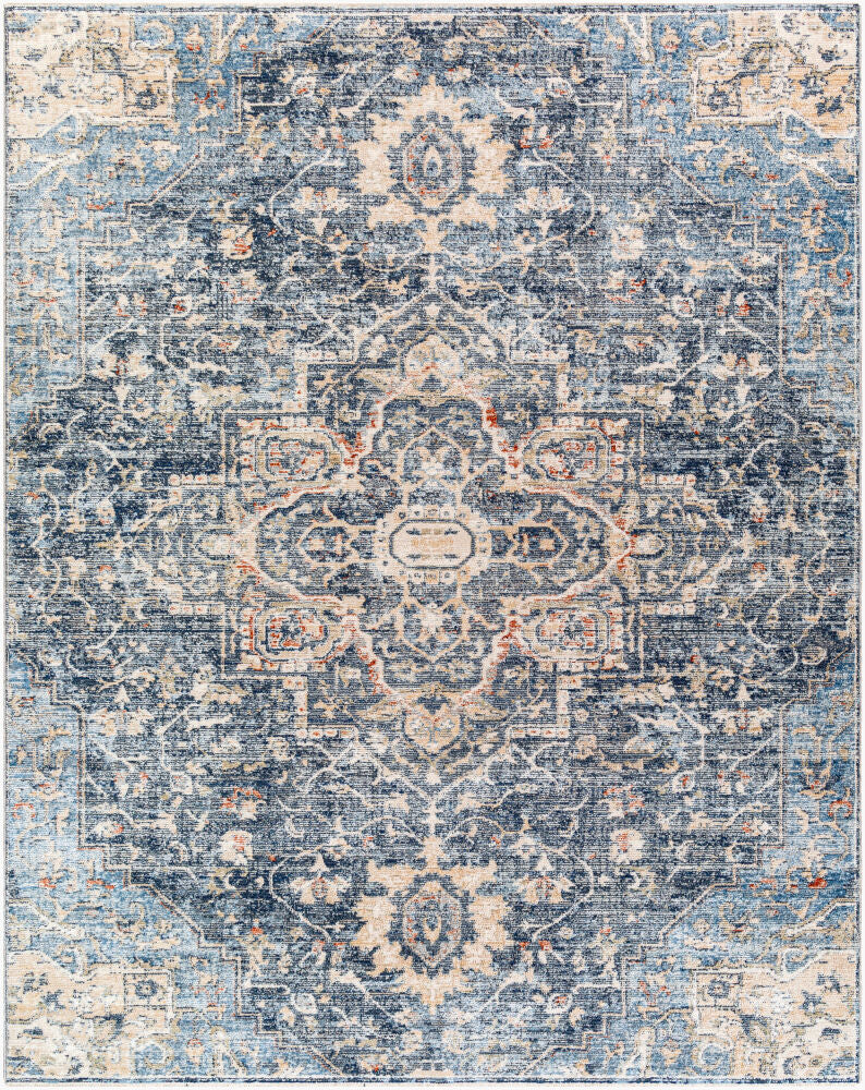 Amore Machine Woven Rug — Cream/Denim Livabliss Area Rug