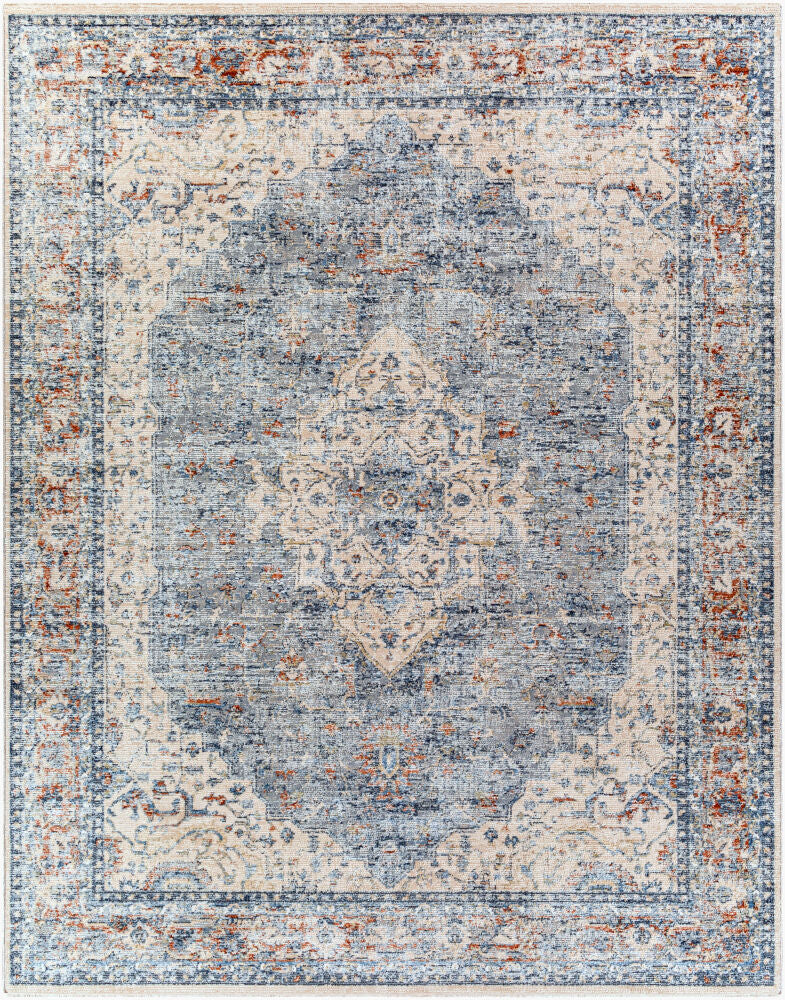Amore Machine Woven Rug — Cream/Denim Livabliss Area Rug