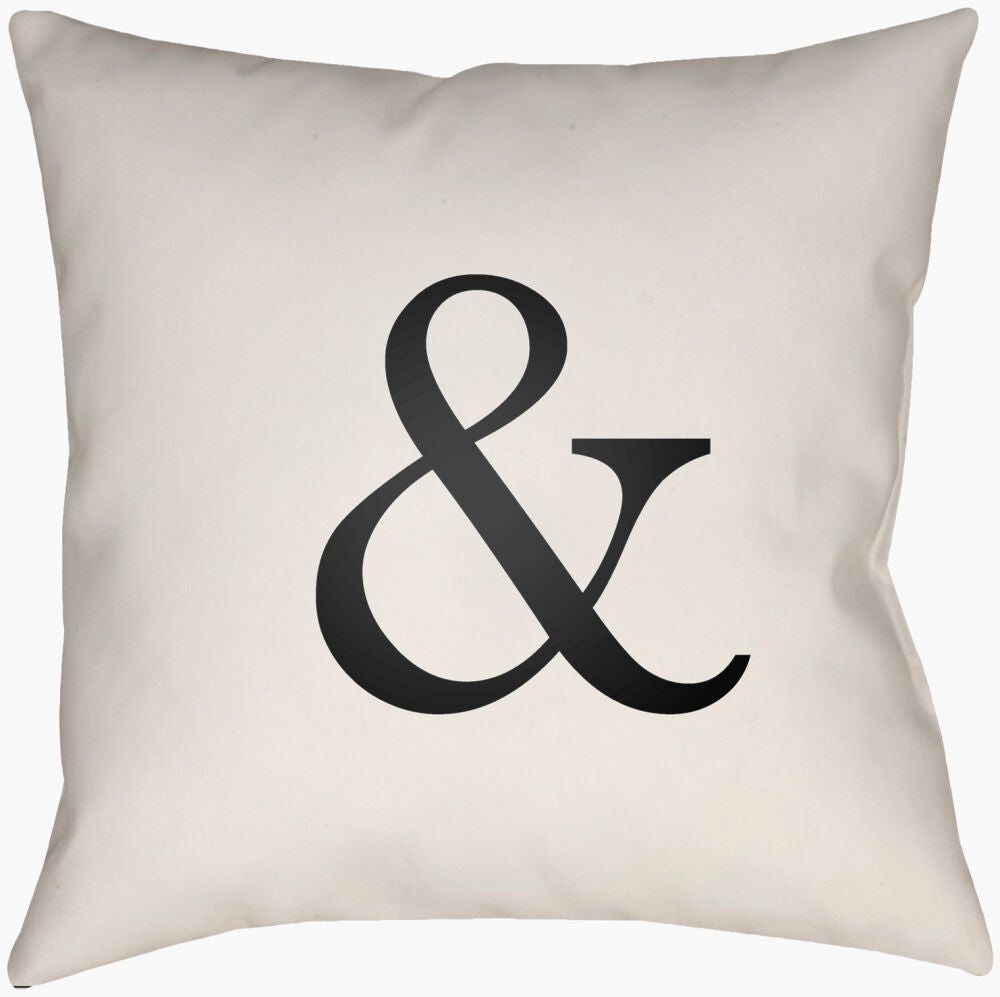 Ampersand Accent Pillow — Black/Ivory Livabliss Throw Pillow