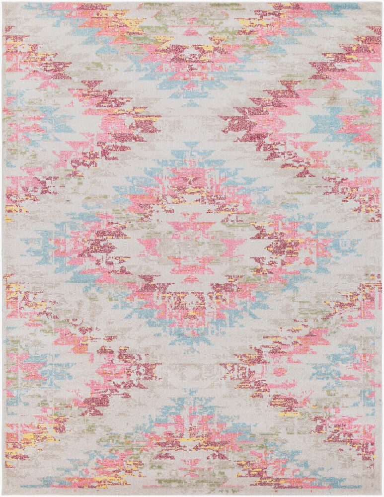 Anika Machine Woven Rug — Aqua/Charcoal Livabliss Area Rug