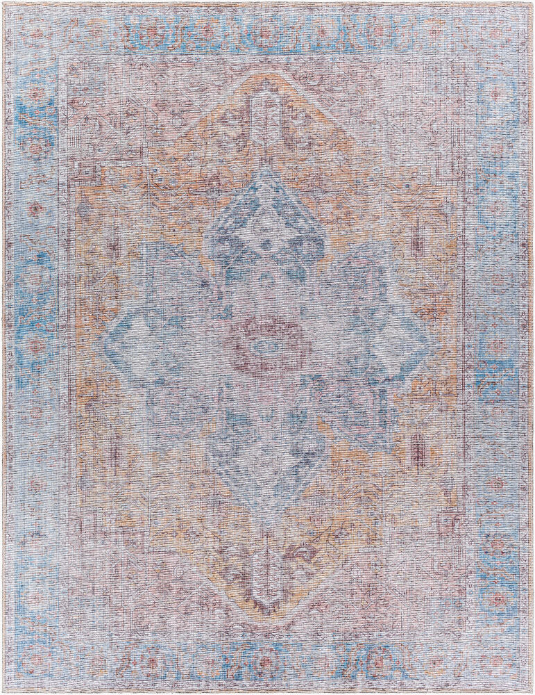 Atlanta Machine Woven Rug — Blue/Camel Livabliss Runner Rug