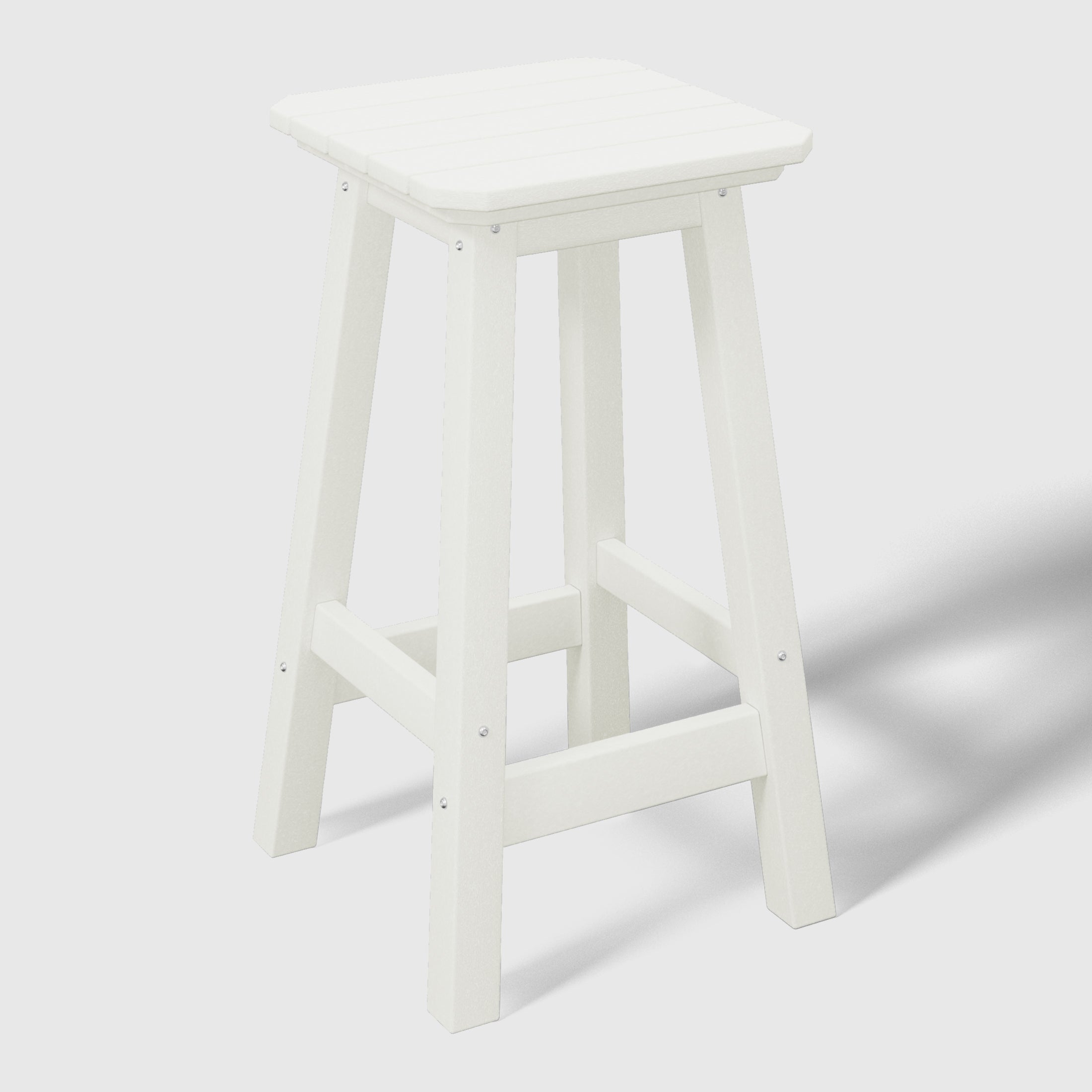 Stockholm All-Weather Outdoor Square Counter Stool (24" Seat Height) White Seahawk Designs Patio Bar & Counter Stools