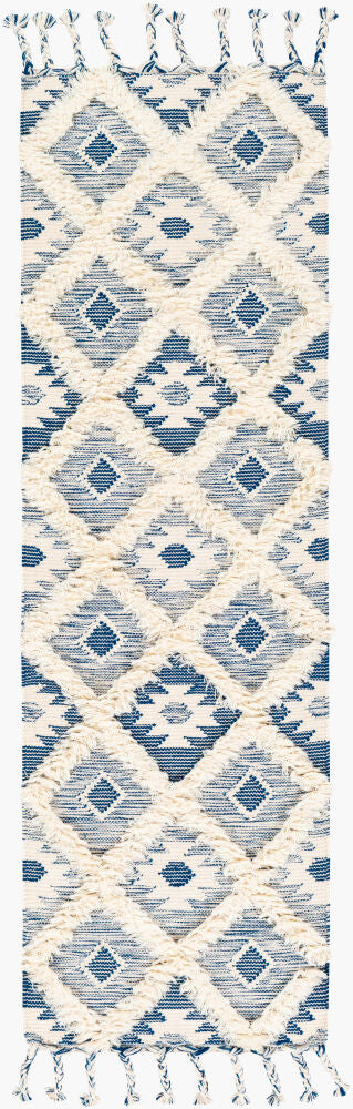 Apache Handmade Rug — Dark Blue/Ivory Livabliss Runner Rug